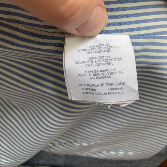 J Crew Regent Blazer Chambray Ruffle Size 8 Blue - Picture 6 of 9